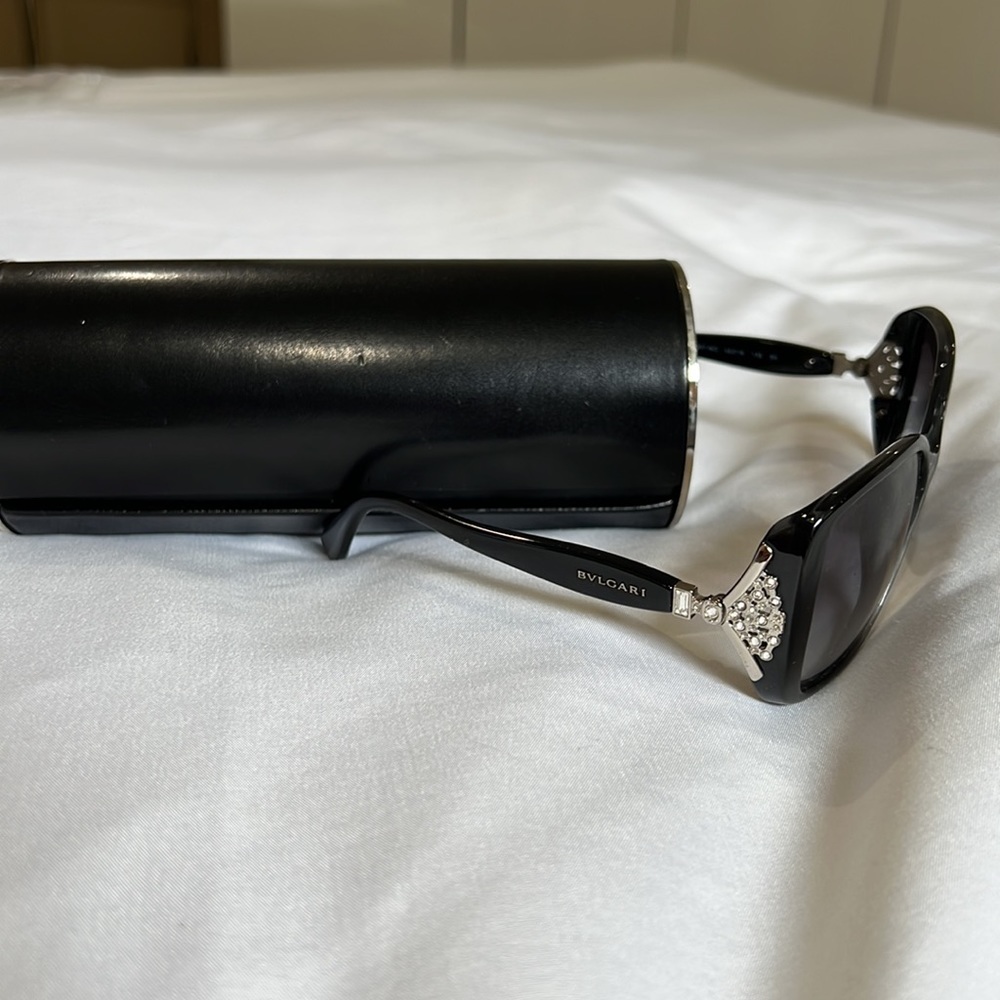 Bvlgari Sunglasses with gorgeous stone detailing. Original case/cloth